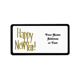 Frohes neues Jahr - Gold Text Adressaufkleber