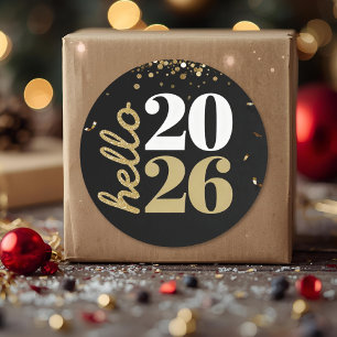 Frohes neues Jahr goldene Funken Runder Aufkleber