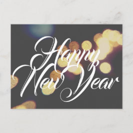 Frohes Neues Jahr in hellen Lichtern Postkarte