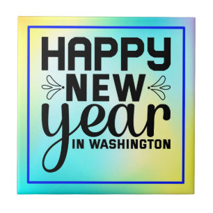 Frohes Neues Jahr in Washington-54688 Fliese
