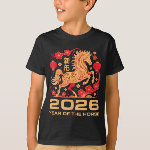 Frohes Neues Jahr-Jahr des Pferdes Chinesisches Ne T-Shirt