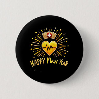Frohes neues Jahr Krankenschwester Button