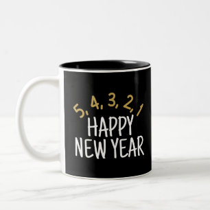 Frohes neues Jahr Lustig Zweifarbige Tasse