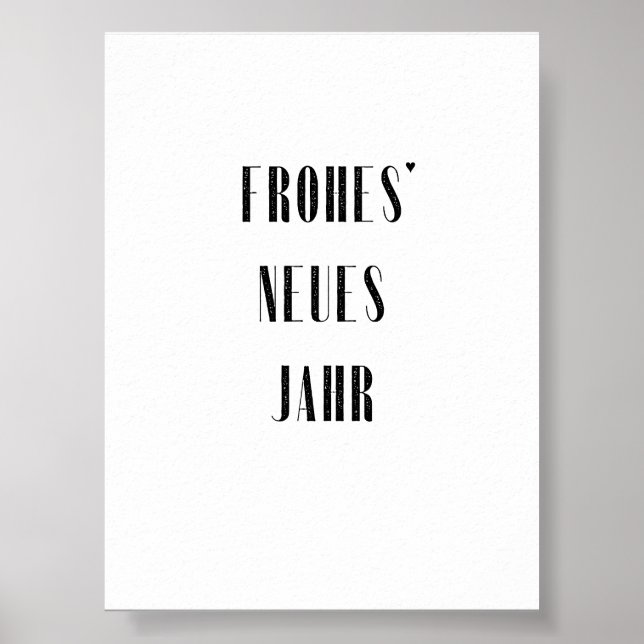 Frohes Neues Jahr - minimalistic typography poster (Vorne)