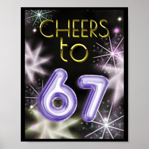 Frohes Neues Jahr mit einem 6 7 Zoomer Meme-Vibe. Poster