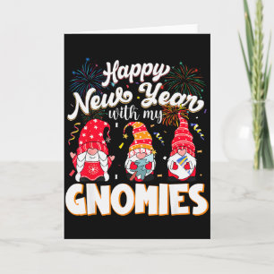 Frohes neues Jahr mit meinen Gnomies-Feuerwerkskin Karte