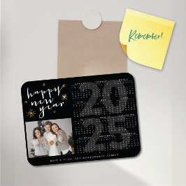 Frohes neues Jahr Moderne Gold Sternexplosion 2025 Magnet