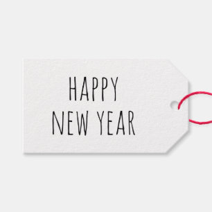 Frohes neues Jahr. Modernes Schwarzweiß im Winter Geschenkanhänger