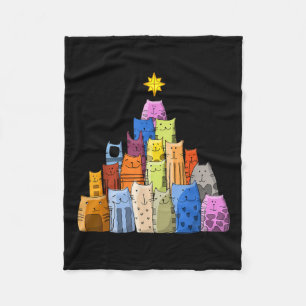 Frohes neues Jahr, niedliche lustige Weihnachtskat Fleecedecke