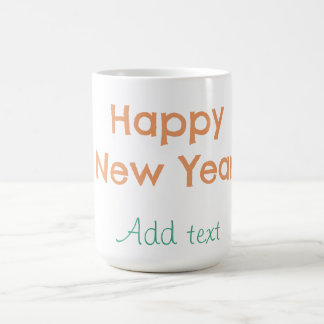 Frohes neues Jahr orange grün Name Datum modern re Kaffeetasse