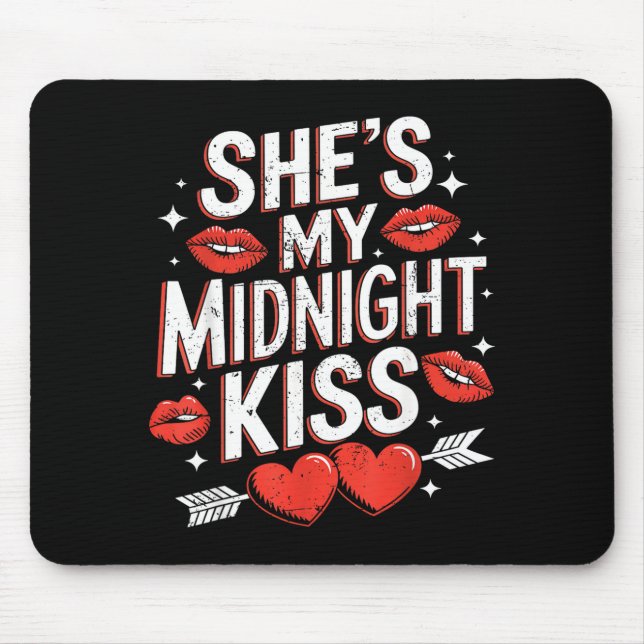 Frohes Neues Jahr Paare Sie ist mein Mitternachtsk Mousepad (Vorne)