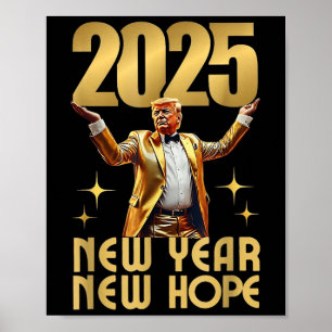 Frohes Neues Jahr Party 2025 Trump 2025 Neues Jahr Poster