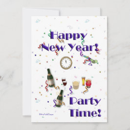 Frohes Neues Jahr - Party Zeit! Feierliche Feier Einladung