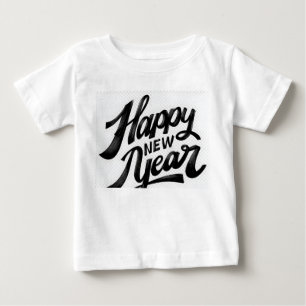 Frohes Neues Jahr Pinsel-Style-Gruß Baby T-shirt