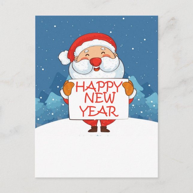 Frohes neues Jahr Postkarte (Vorderseite)