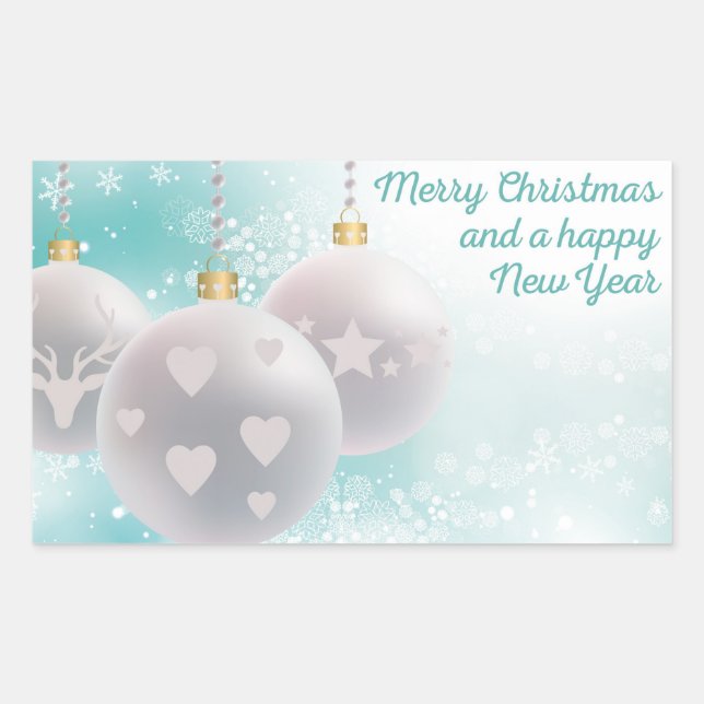 Frohes neues Jahr Rechteckiger Aufkleber (Vorderseite)