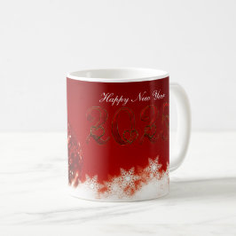 Frohes Neues Jahr, Schneeflocke Kaffeetasse
