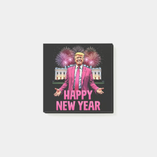 Frohes neues Jahr Silvester Trump Resolution 2025 Post-it Klebezettel