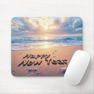 Frohes Neues Jahr Strand Text Mousepad