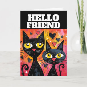 FROHES NEUES JAHR SÜßE KATZE Grußkarte Karte