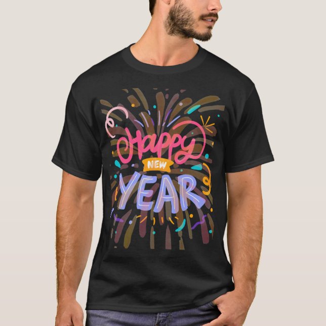 Frohes neues Jahr T-Shirt (Vorderseite)