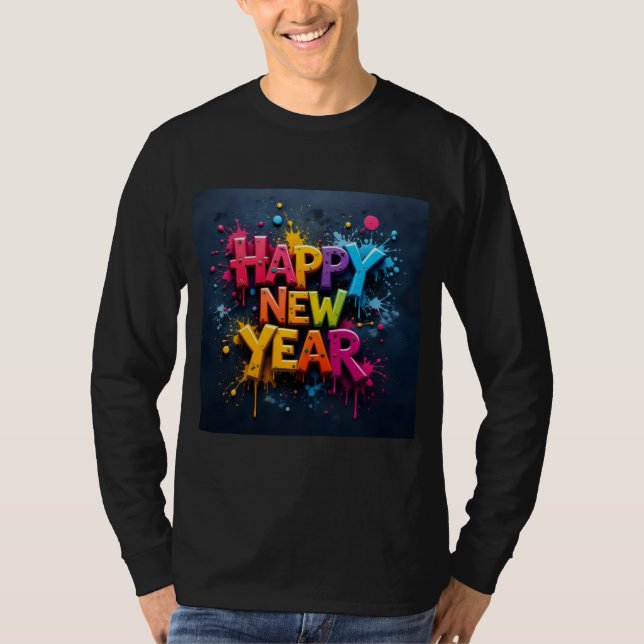 Frohes neues Jahr T-Shirt (Vorderseite)