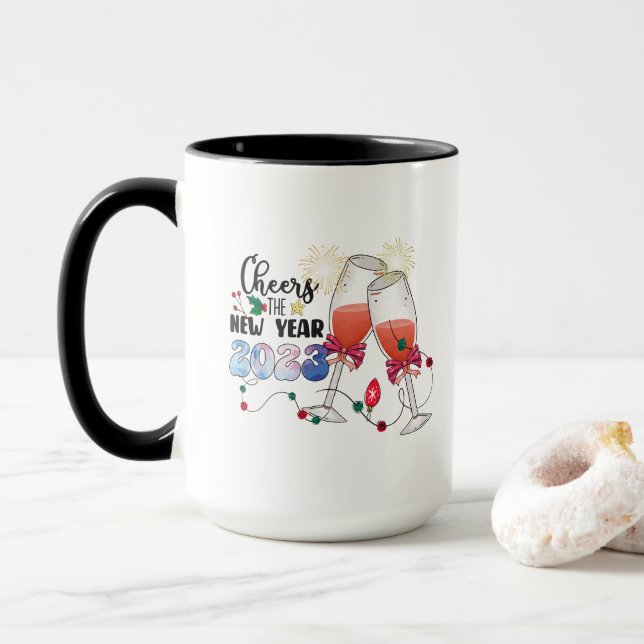 Frohes neues Jahr Tasse (Mit Donut)