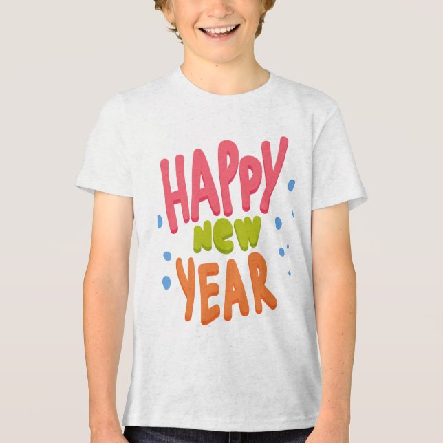 Frohes neues Jahr Tri-Blend Shirt (Vorderseite)