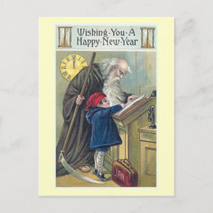 "Frohes Neues Jahr" Vintage Feiertagspostkarte