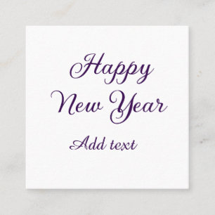 Frohes neues Jahr violeth Schrift minimalistisch Quadratische Visitenkarte