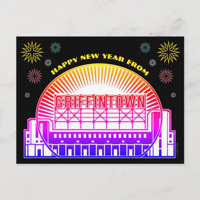 Frohes neues Jahr von Griffintown Postcard Postkarte (Vorderseite)