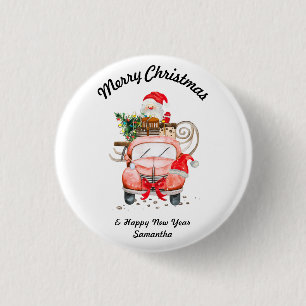 Frohes neues Jahr Weihnachtsmann Geschenke frohe W Button