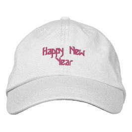 Frohes neues Jahr Weiße Mütze Rosa Farbe Elegant S Bestickte Baseballkappe