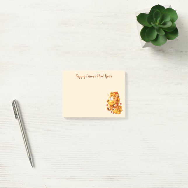 Frohes neues Mondjahr Pferd Post-it Klebezettel (Büro)