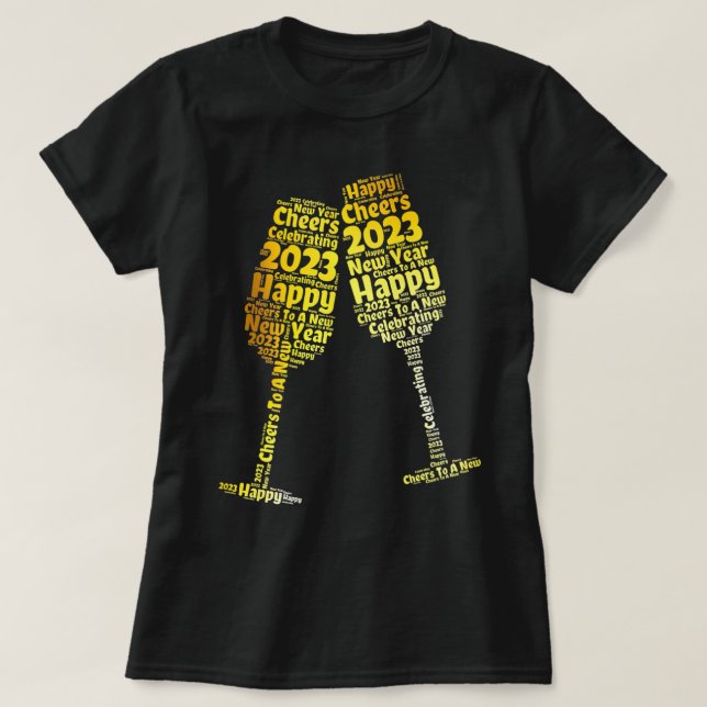 Frohes Neujahr 2023 Silvester Party Supplies n T-Shirt (Design vorne)