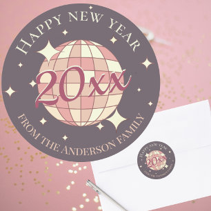 Frohes Neujahr 2025 Grußdekoration Aufkleber