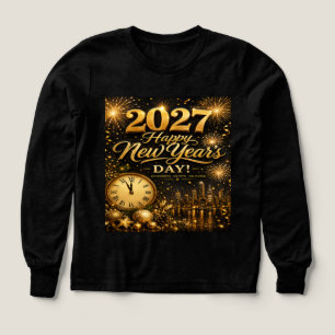 Frohes Neujahr 2027 Luxus-Feuerwerk in Gold