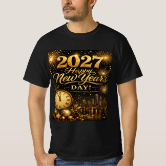 Frohes Neujahr 2027 | Luxus-Feuerwerk in Gold T-Shirt