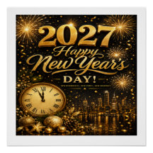 Frohes Neujahr 2027 | Luxus-Gold-Feuerwerk