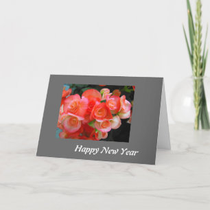 Frohes Neujahr - Begonia-Blume Feiertagskarte
