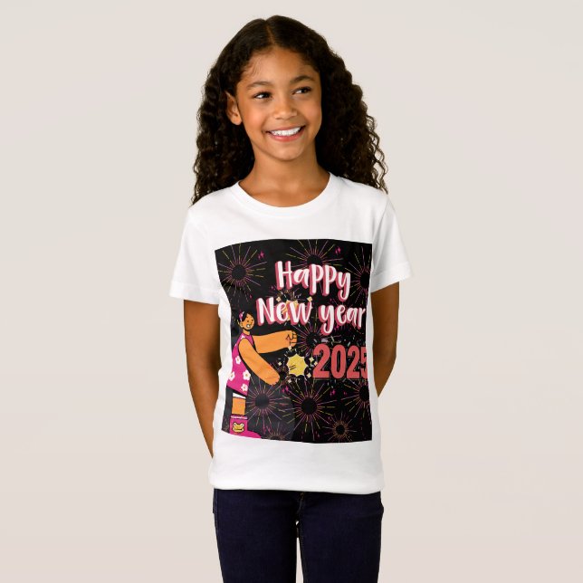 Frohes Neujahr T - Shirt 2025 (Vorne ganz)
