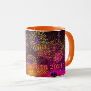Frohes Neujahr Tasse 2024 Orange