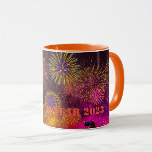 Frohes Neujahr Tasse 2024 Orange