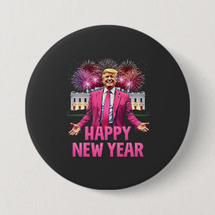 Frohes Neujahr - Trump-Resolution 2025 Button