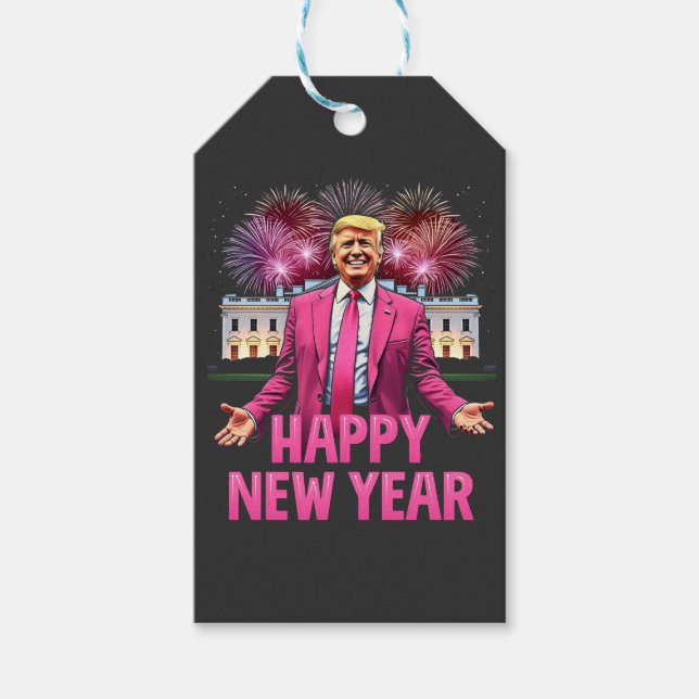 Frohes Neujahr - Trump-Resolution 2025 Geschenkanhänger (Vorderseite)