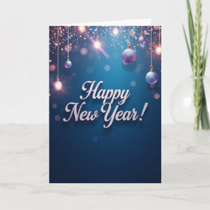 Frohes Neujahrs Blau-Glow-Karte Karte
