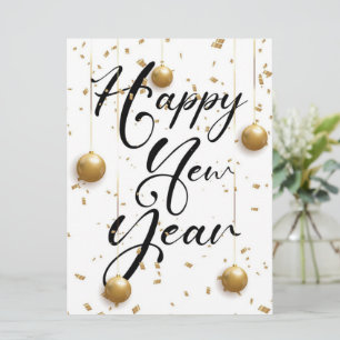 Frohes Neujahrs-Grüßkarte Feiertagskarte