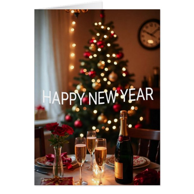 Frohes Neujahrsgrußkarte (Vorne)