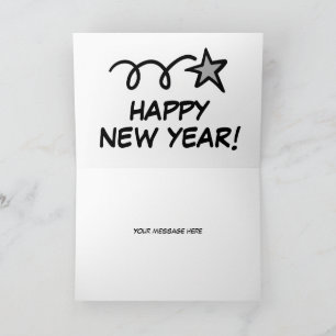 Frohes Neujahrsgrußkarte mit Sternschnuppe Karte