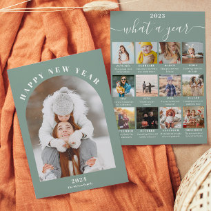 Frohes Neujahrsjahr im Überblick 13 Fotos grün Feiertagskarte